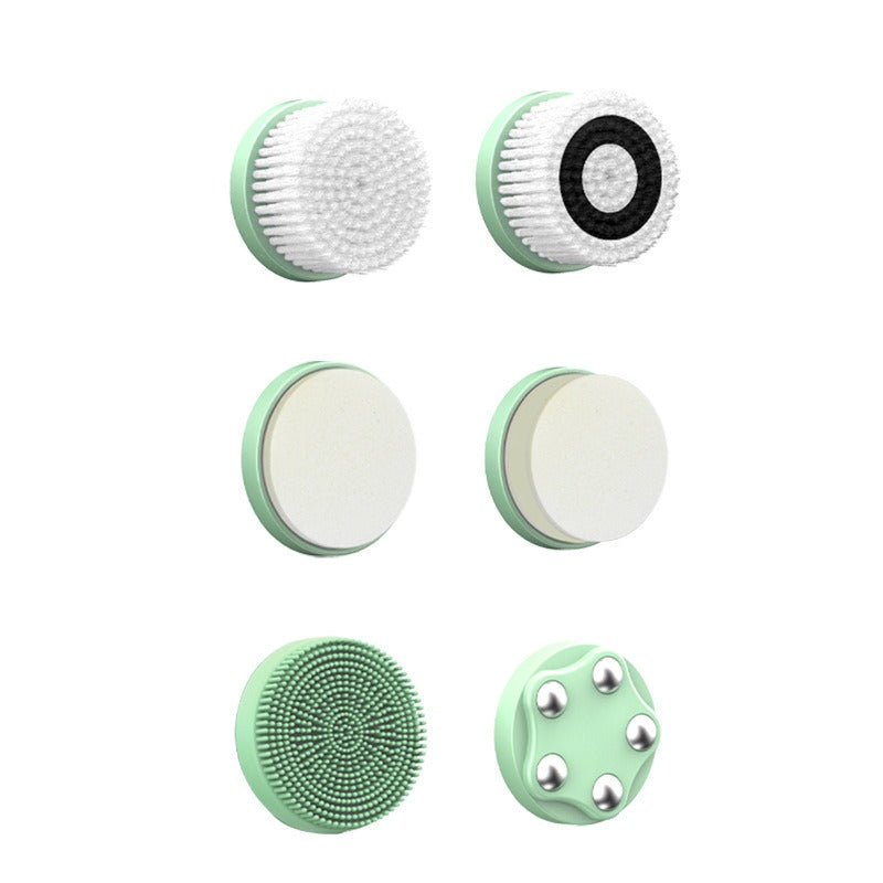 6-In-1 Hot And Cold Facial Cleanser Display Cleansing Brush Ultrasonic Facial Cleanser Pore Cleaning Silicone Beauty Instrument - 2bazar4