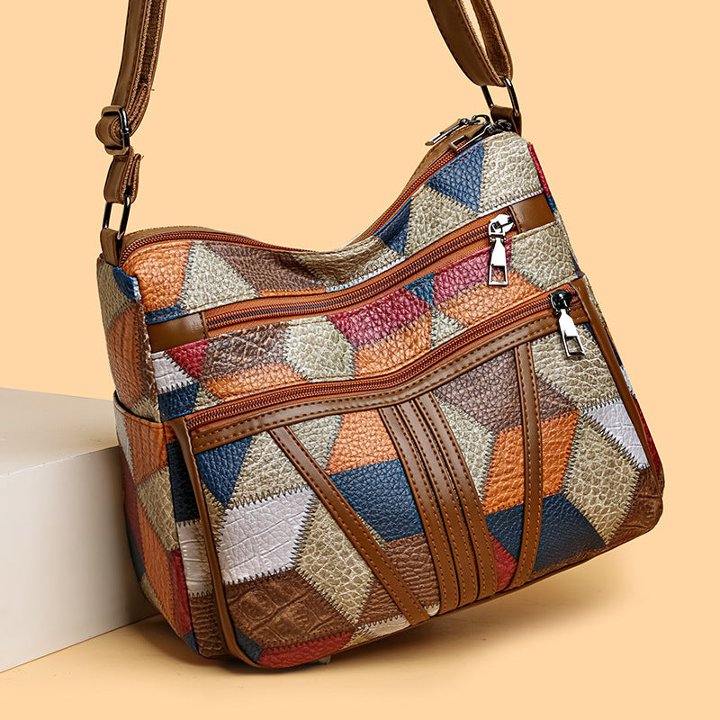 Colorblock Large-Capacity Shoulder & Crossbody Bag