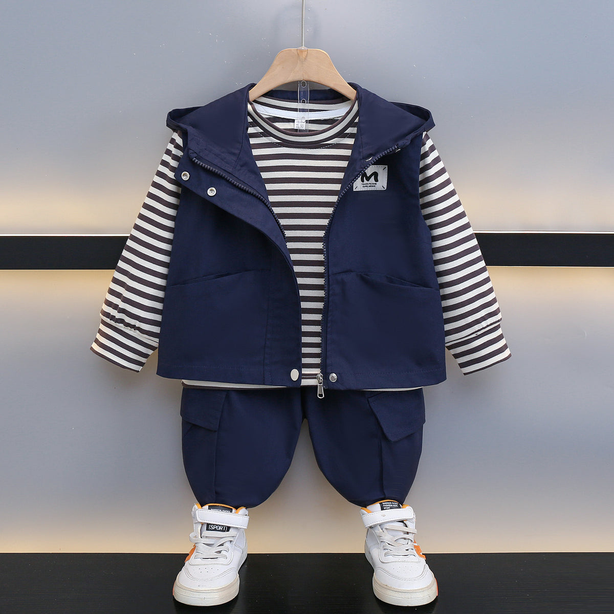 Workwear Vest 3-Piece Set for Boys Autumn Spring Casual Outfit - product image 3