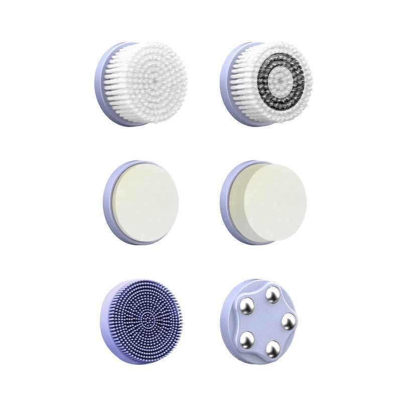 6-In-1 Hot And Cold Facial Cleanser Display Cleansing Brush Ultrasonic Facial Cleanser Pore Cleaning Silicone Beauty Instrument - 2bazar4