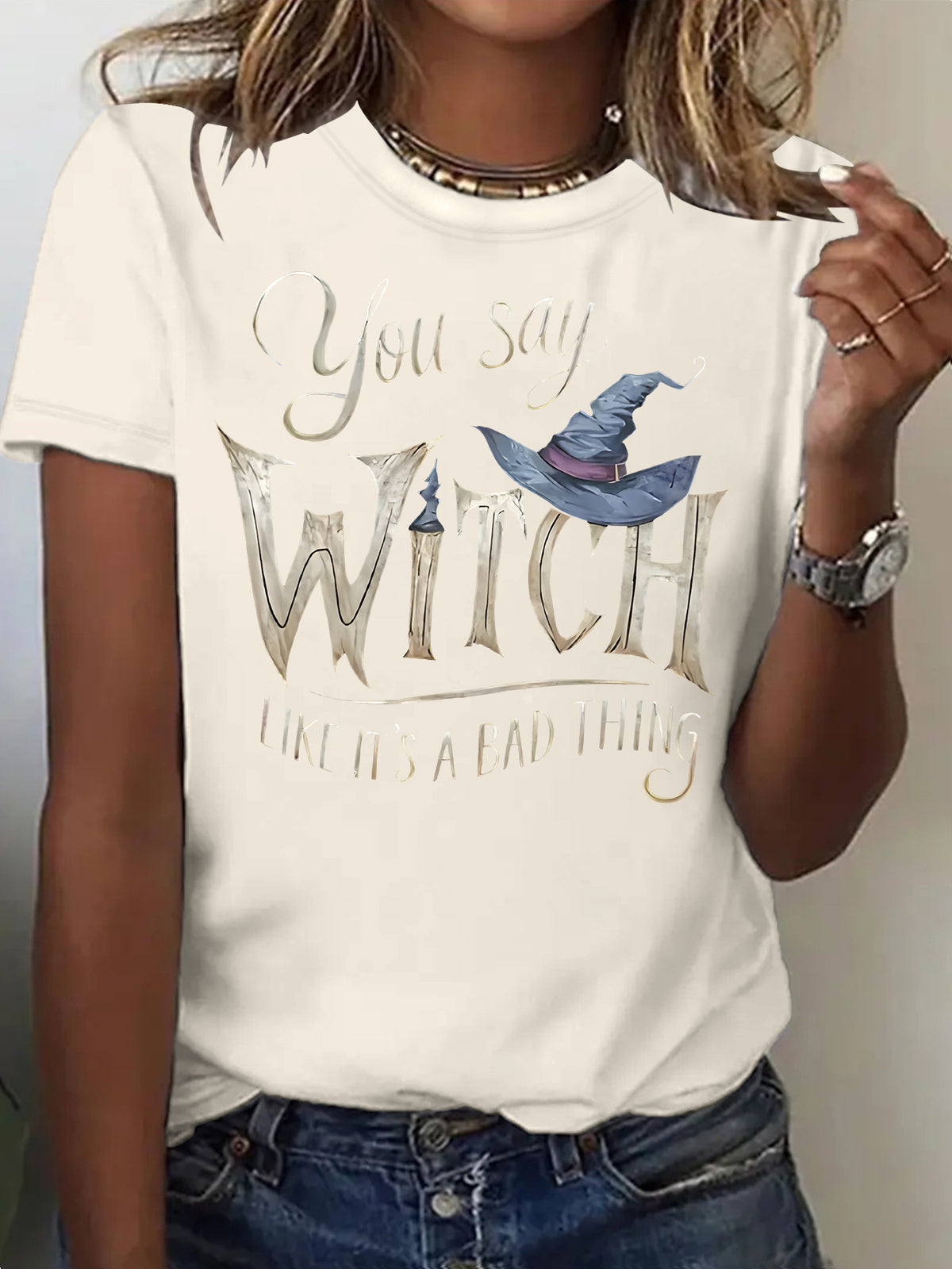 Halloween Witch Print Short-Sleeve T-Shirt - product image 14