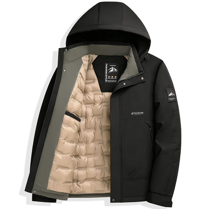 Men's Business Thickened Cotton Jacket with Detachable Hood - product image 6