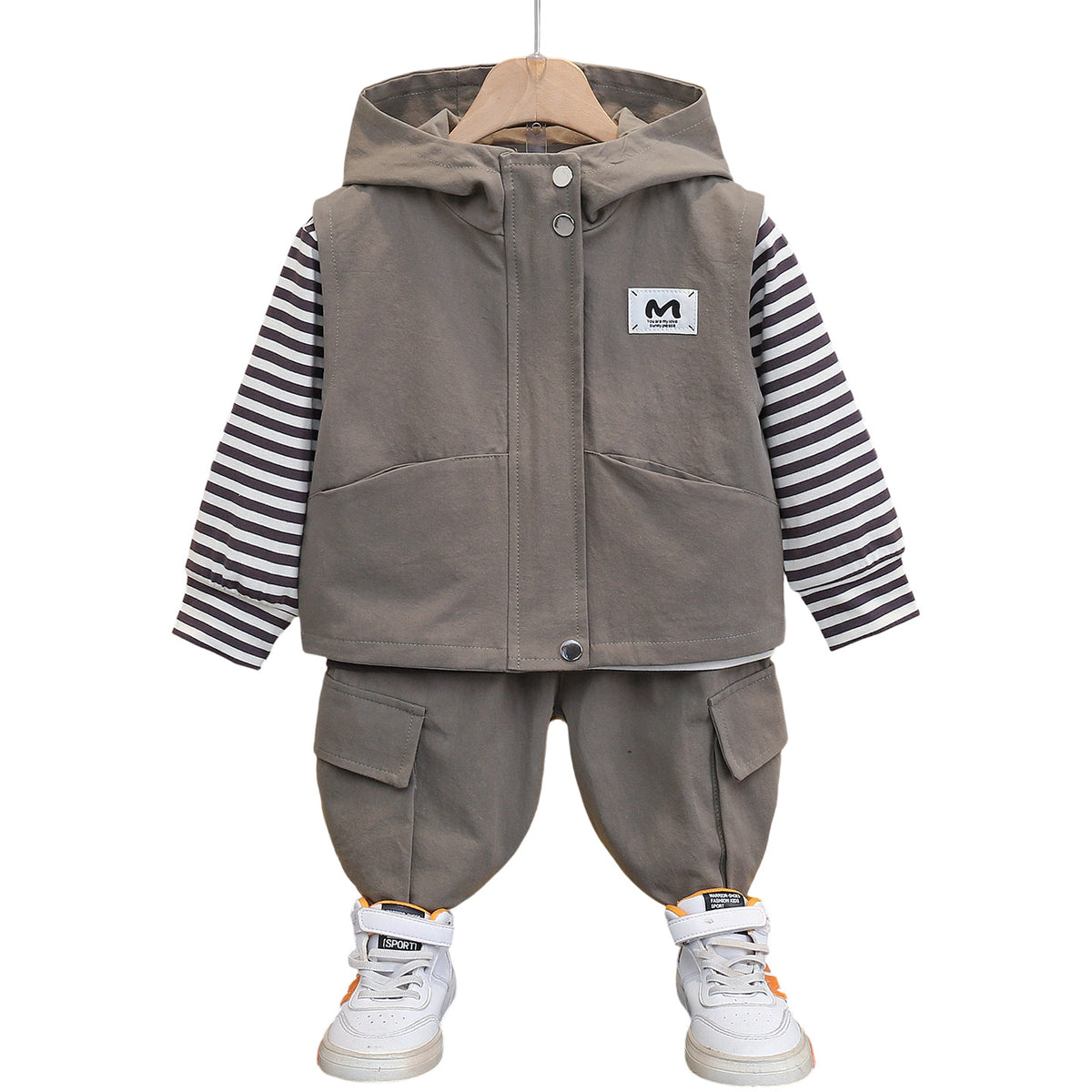 Workwear Vest 3-Piece Set for Boys Autumn Spring Casual Outfit - product image 5
