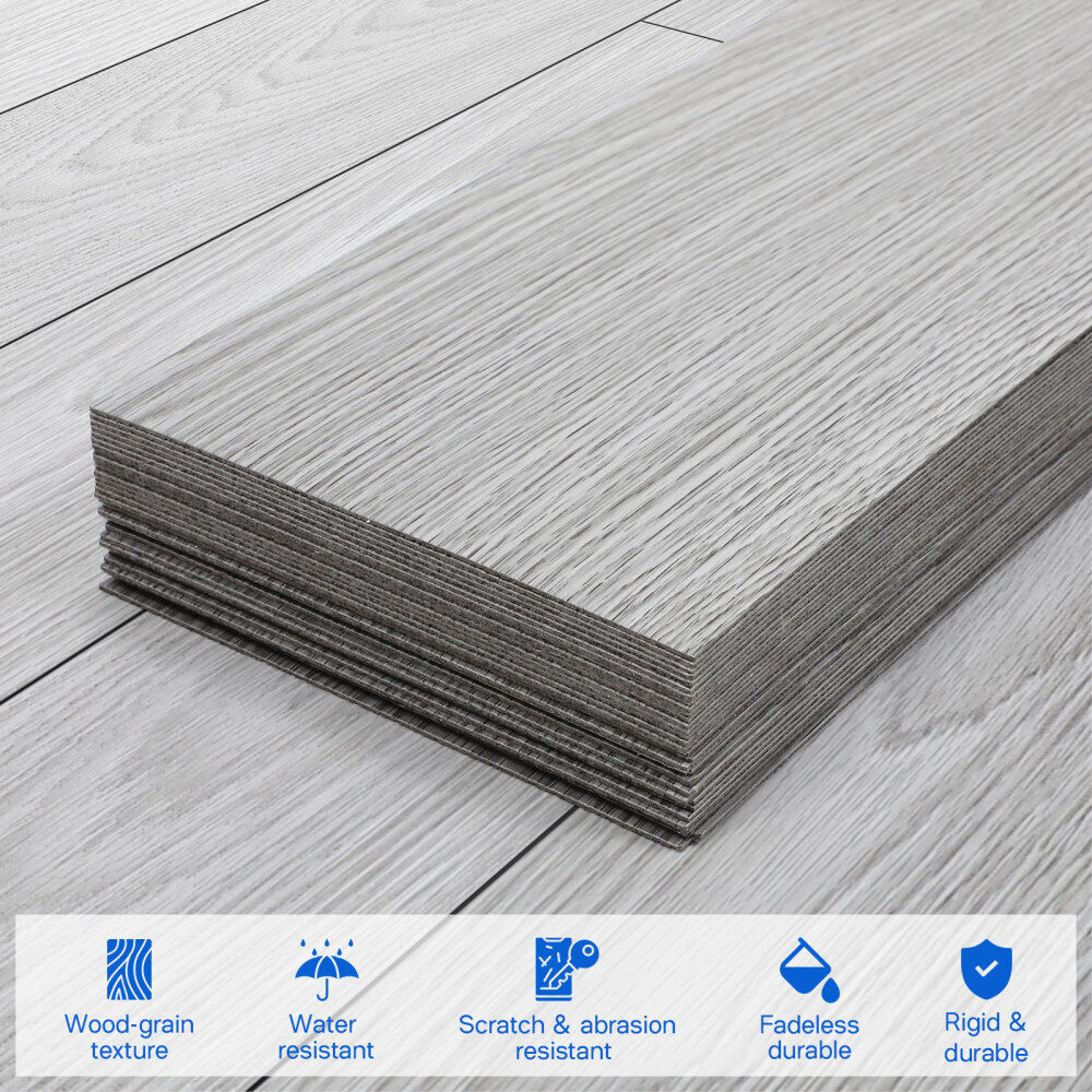 5m² Floor Planks Tiles Self Adhesive Wood Effect Vinyl Flooring Bathroom Decor