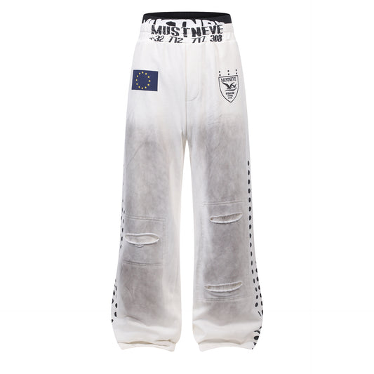 Unisex Polka Dot Wide-Leg Sweatpants