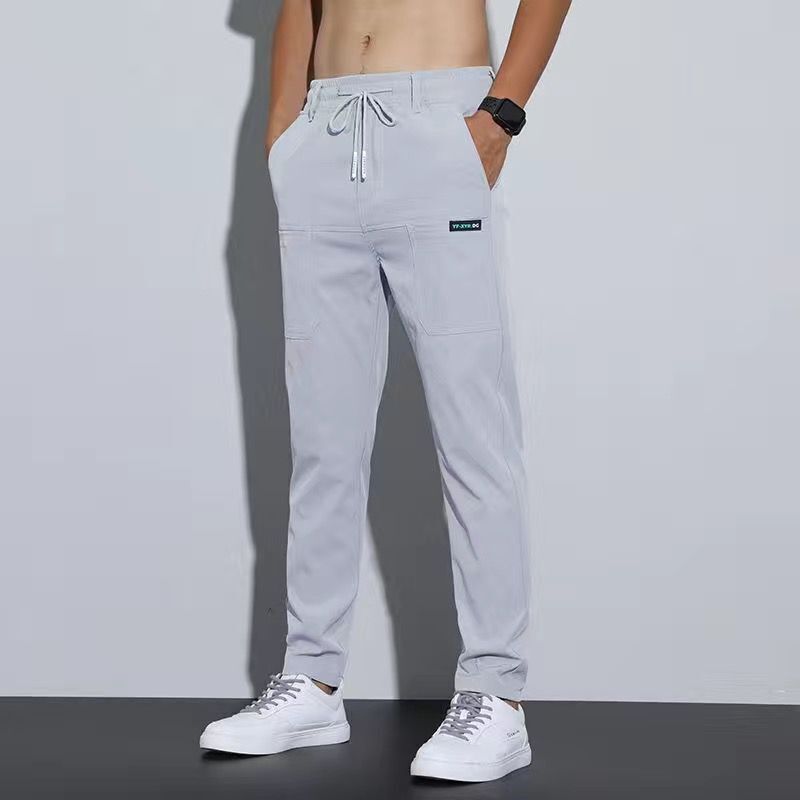 Thin ice silk pants for men, business men, casual pants, trendy straight leg loose sports pants - 2bazar4