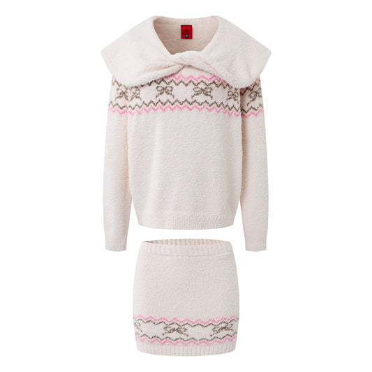 Women's Fair Isle Sweater & Mini Skirt Co-ord Set