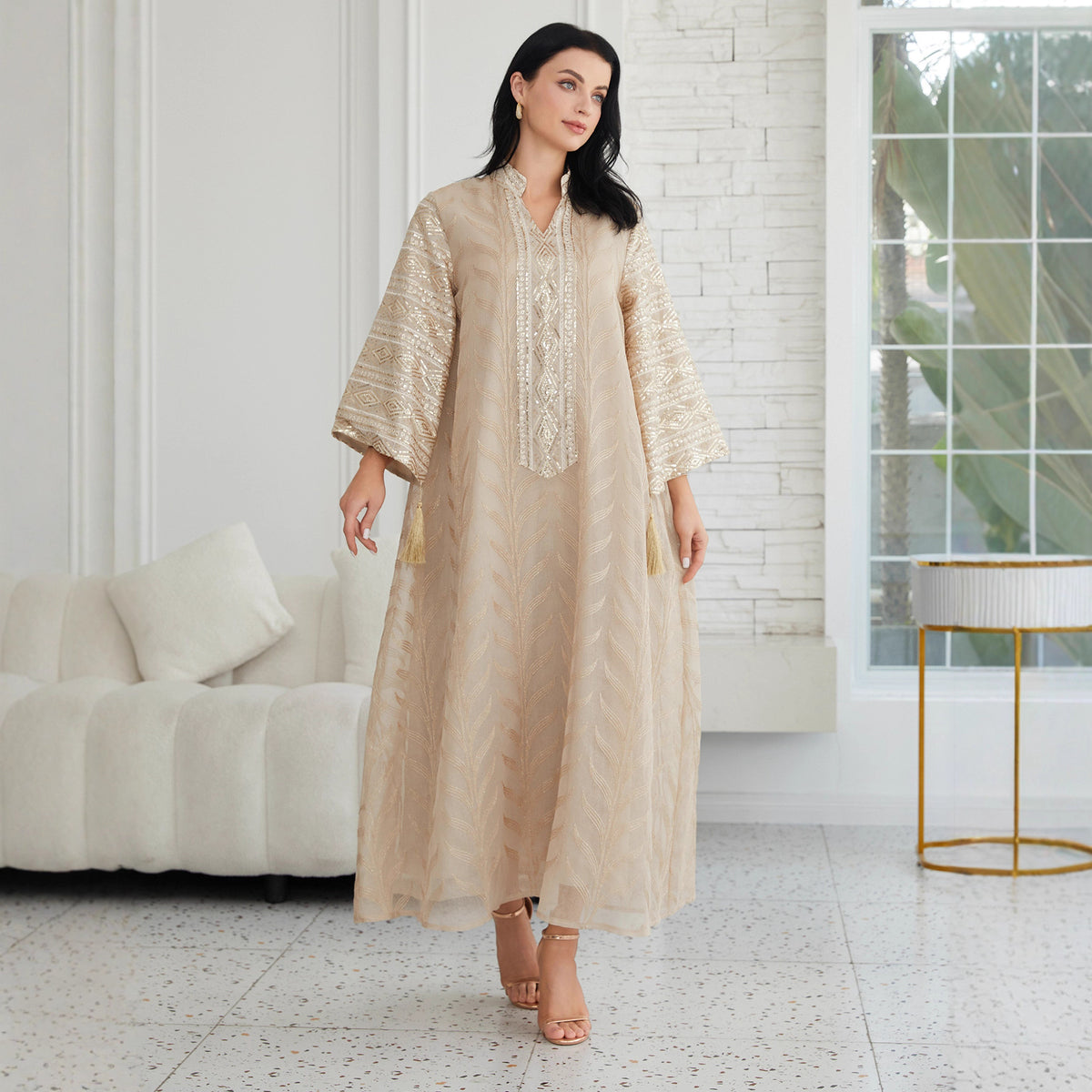 Bead embroidered dress