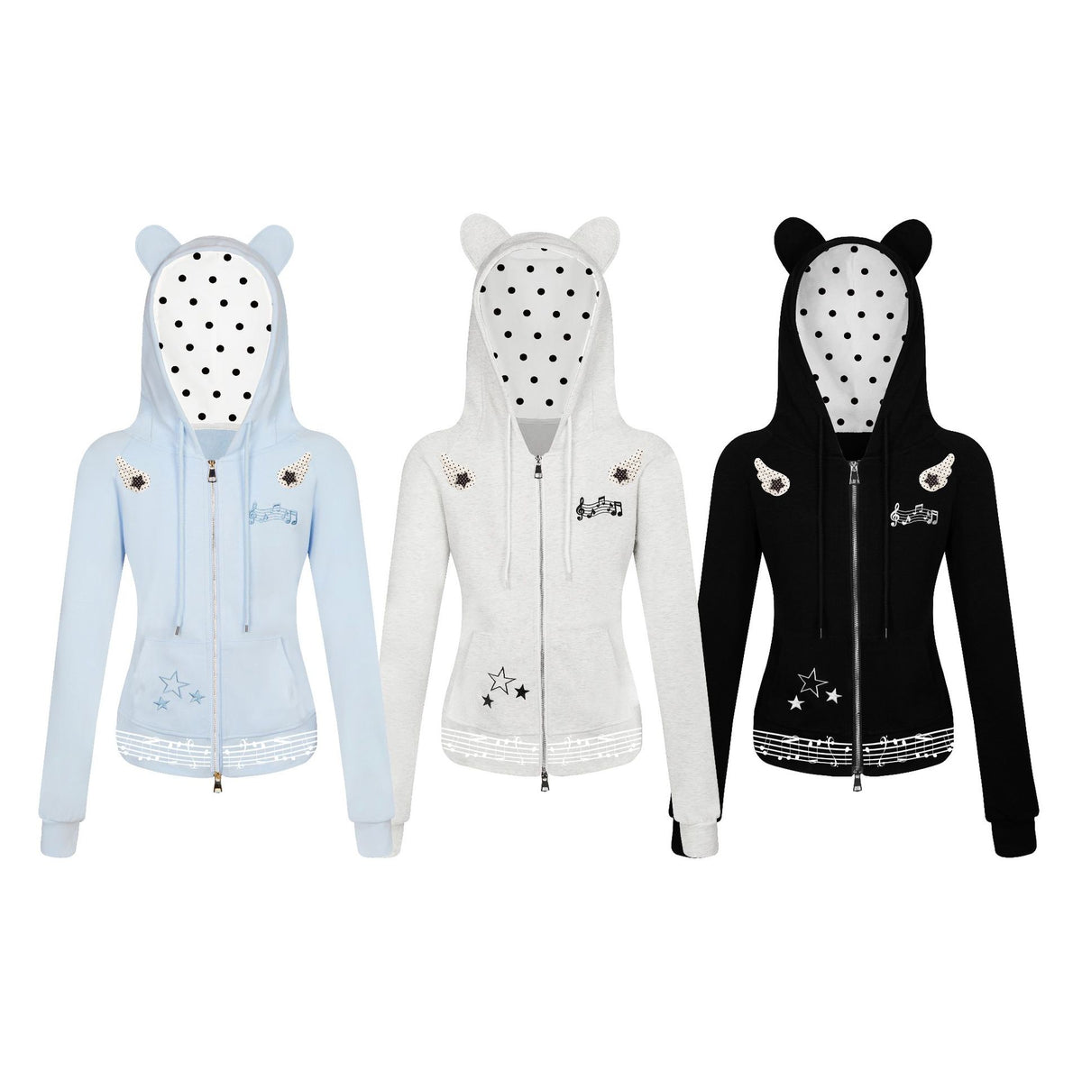 Women's Bear Ear Zip-Up Cropped Hoodie - product image 4