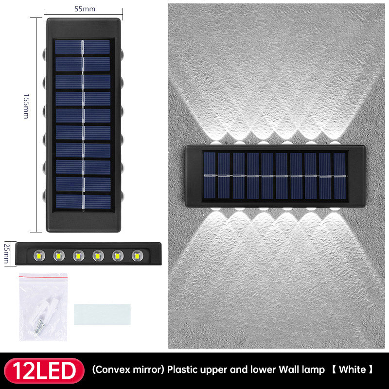 Solar Dual Head Wall Lamp, Outdoor Courtyard Lamp, Waterproof, Outdoor Upper and Lower Emitting Wall Courtyard Lamp eprolo