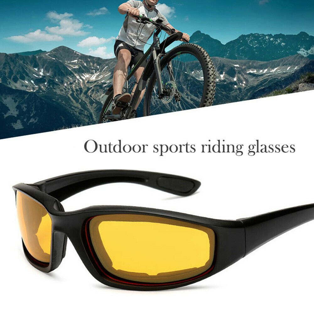 3 pairs Motorcycle Sports Biker Riding Glasses Wind Resistant Eye Protection Sports Goggles Cycling Glasses Sunglasses Yellow Color