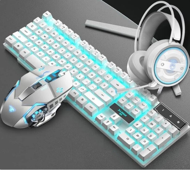 Keyboard Mouse Headset Glare Gaming Set - 2bazar4