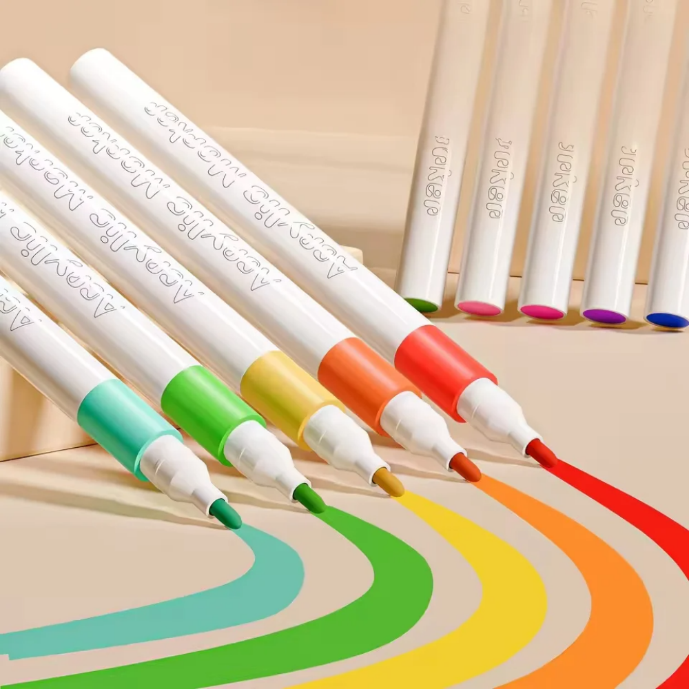 120pcs Acrylic marker for primary school students, washable and opaque, stackable color pen, waterproof barrel