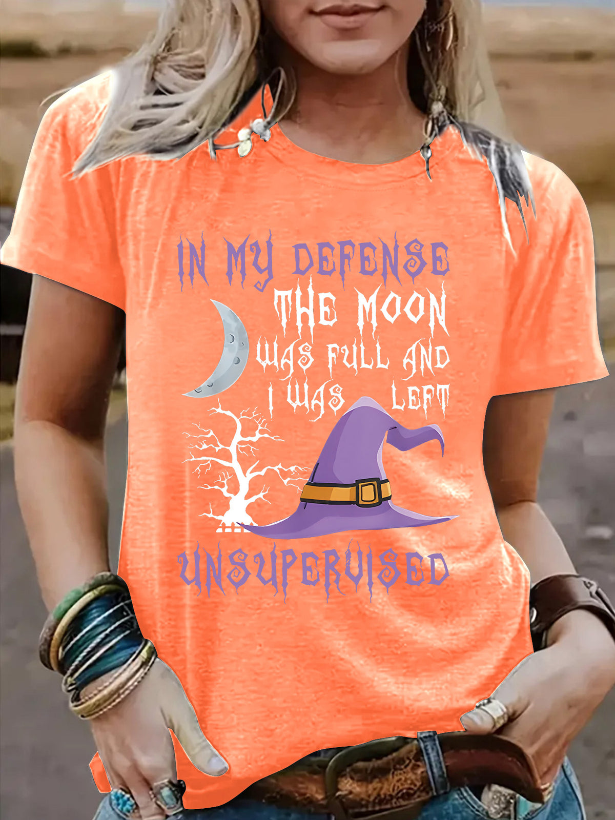 Halloween Witch Pattern Short-Sleeve T-Shirt - product image 11
