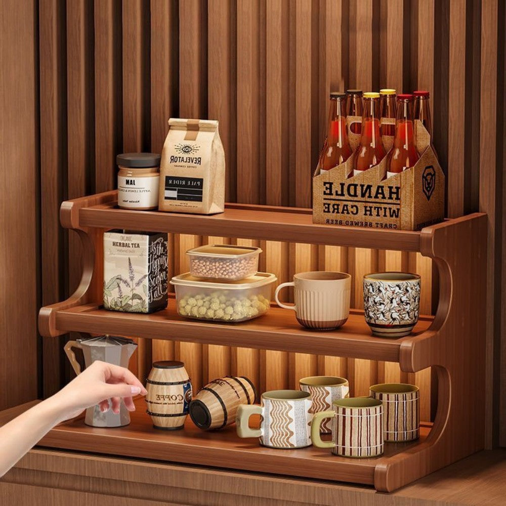 3 Tier Tabletop Cup Storage Rack Display Shelf Coffee Mug Holder Desk Space Save