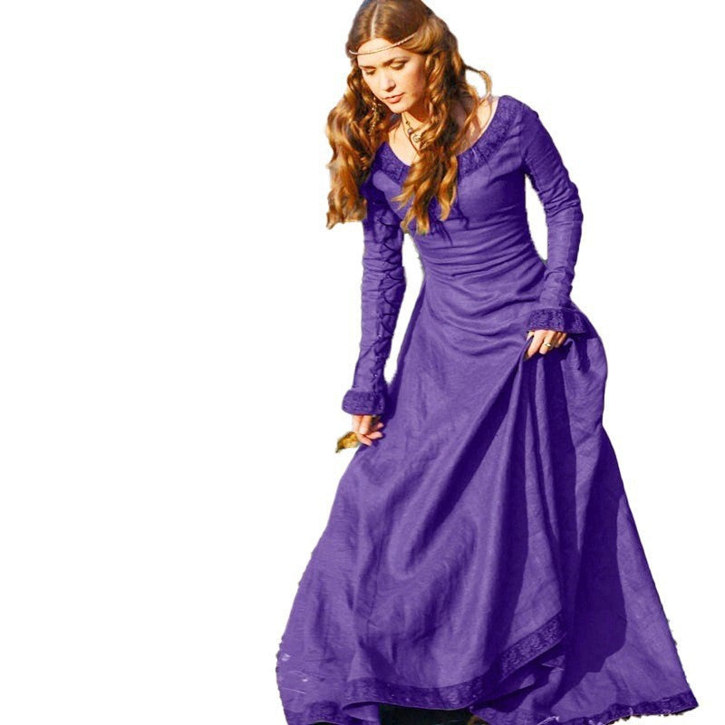 Medieval Vintage Dress Women Long Sleeve Performance Dress