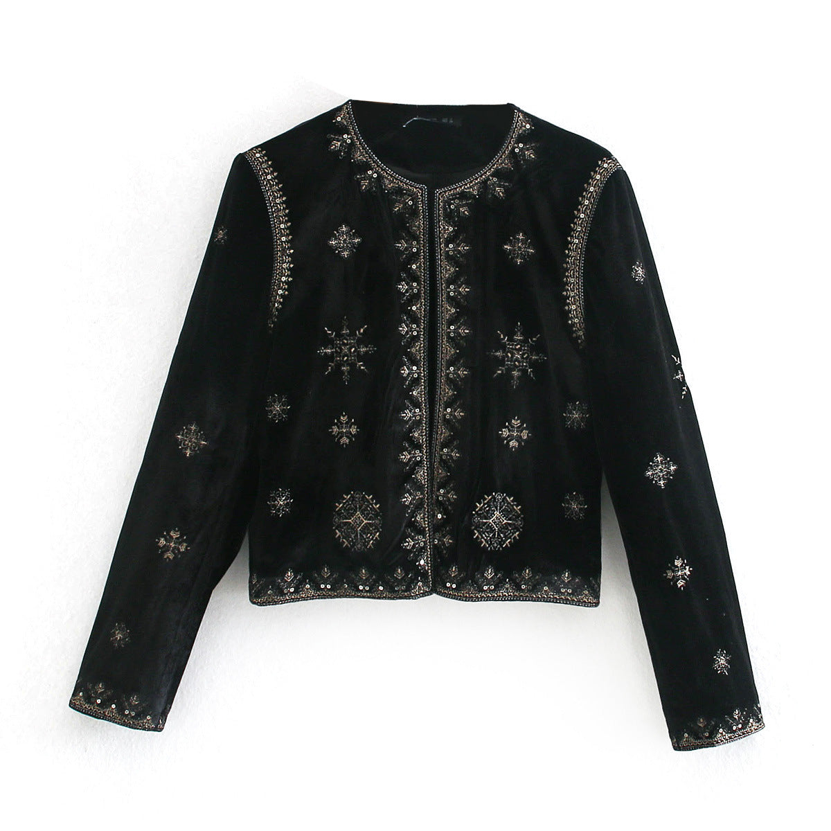 Royal  Embroidered Velvet Coat for Women