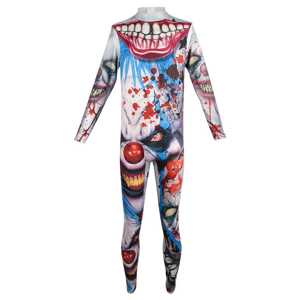 Halloween Cosplay Costume Horror Mutant Clown It 3D Print Jumpsuit Halloween Outfit