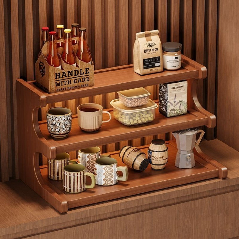 3 Tier Tabletop Cup Storage Rack Display Shelf Coffee Mug Holder Desk Space Save
