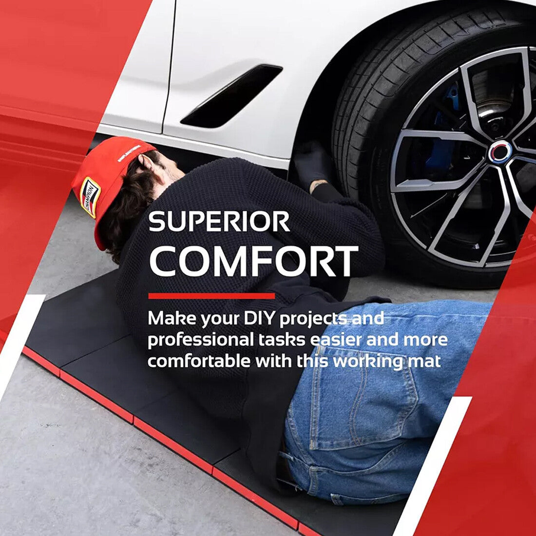 3in1 Mechanics Mat Large Folding Garage Kneeling Laying Foam Work Mat 25mm Thick