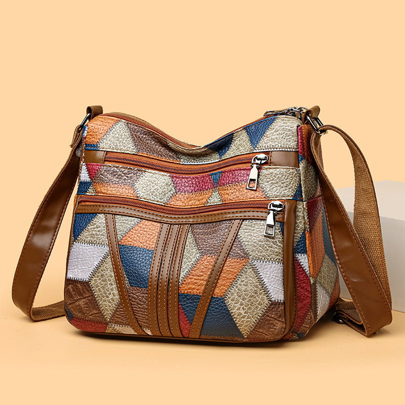 Colorblock Large-Capacity Shoulder & Crossbody Bag