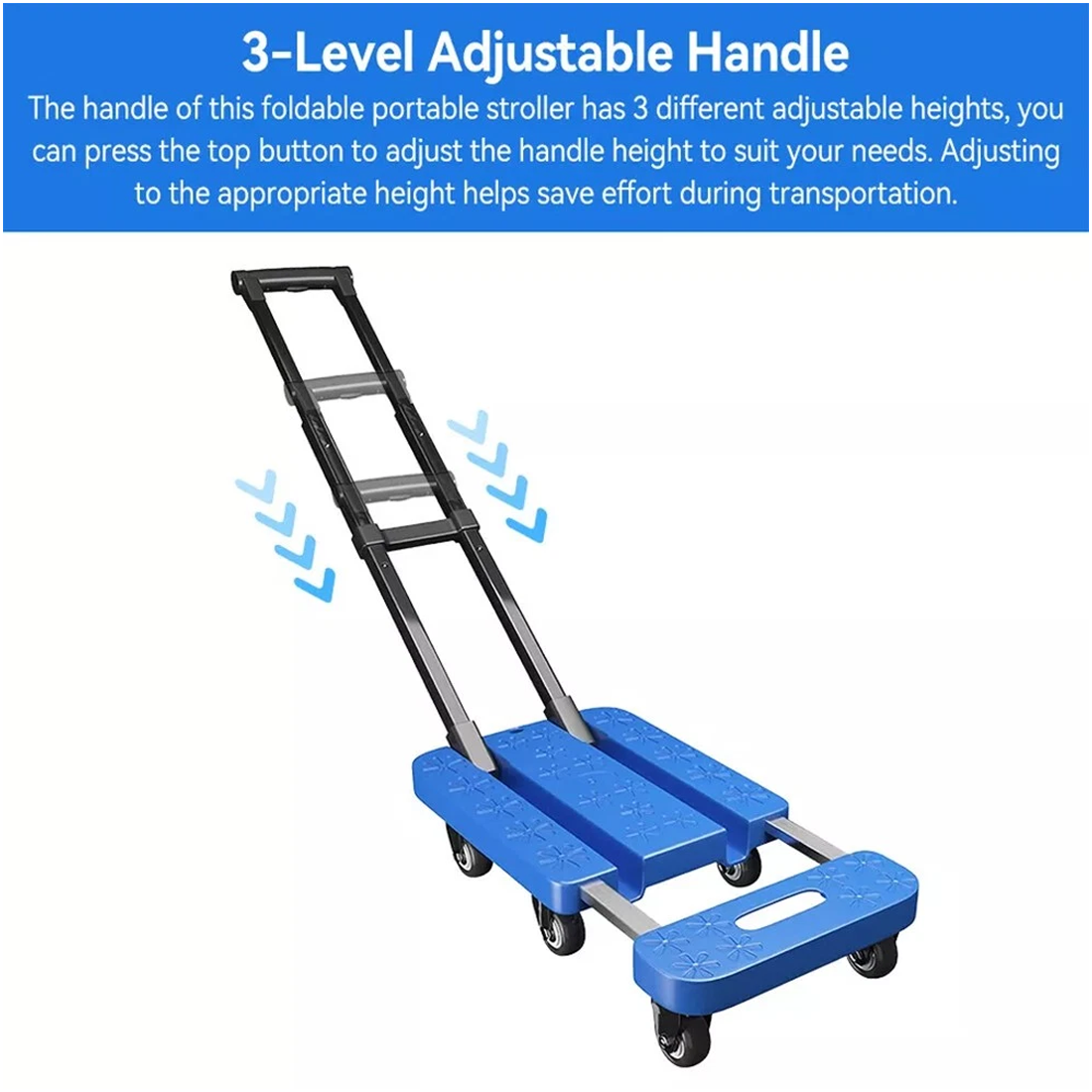 270KG Folding Hand Truck Luggage Dolly Trolley Moving Platform Cart Heavy Duty