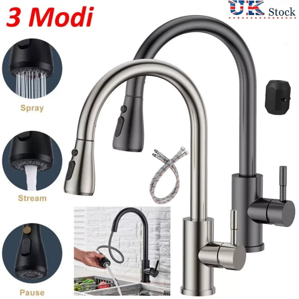 360° Pull-Out Kitchen Sink Mixer Tap – Black - product image 7
