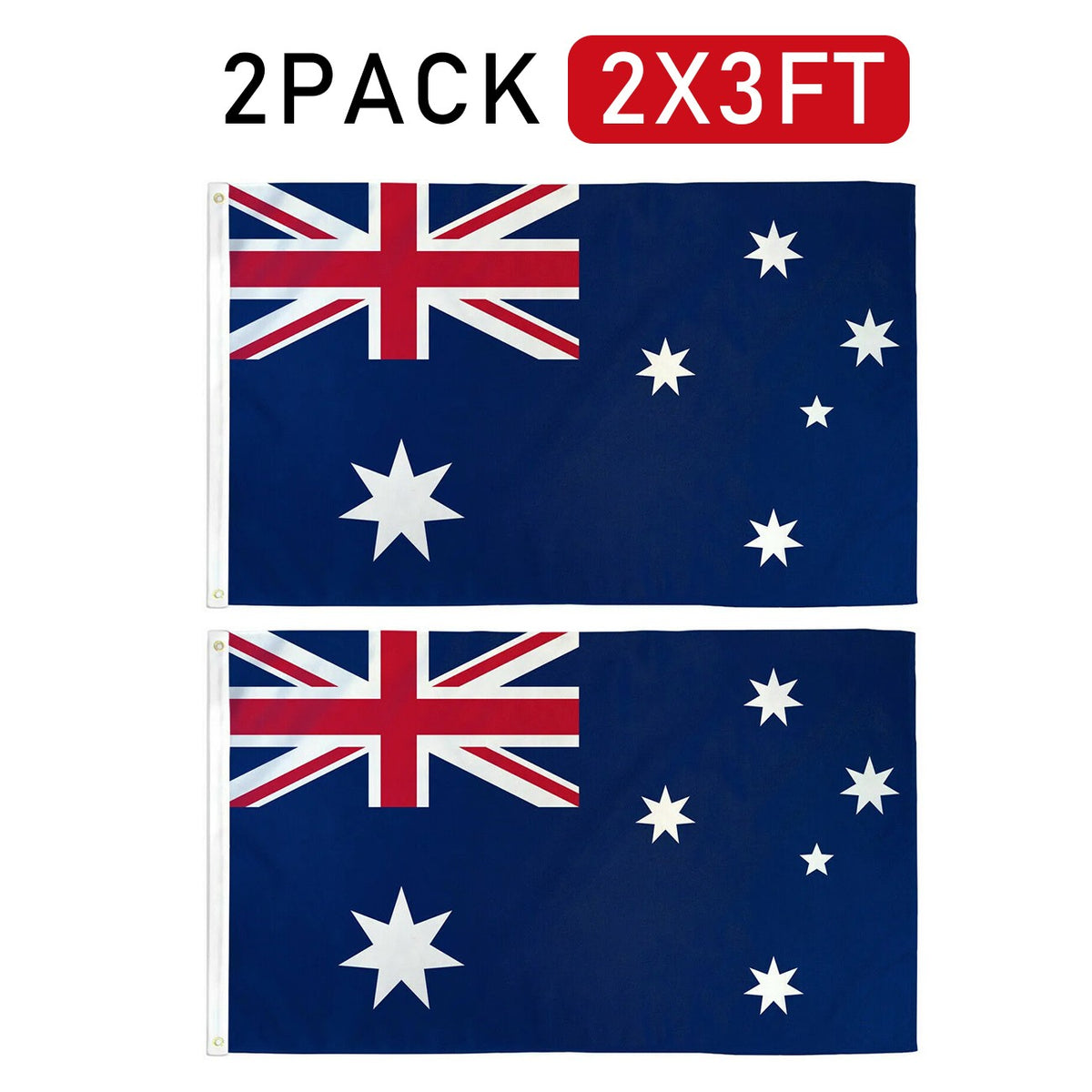 2PCS Australian Flag 60x90cm 2x3FT Outdoor Hanging Garden Decoration Australian Flag