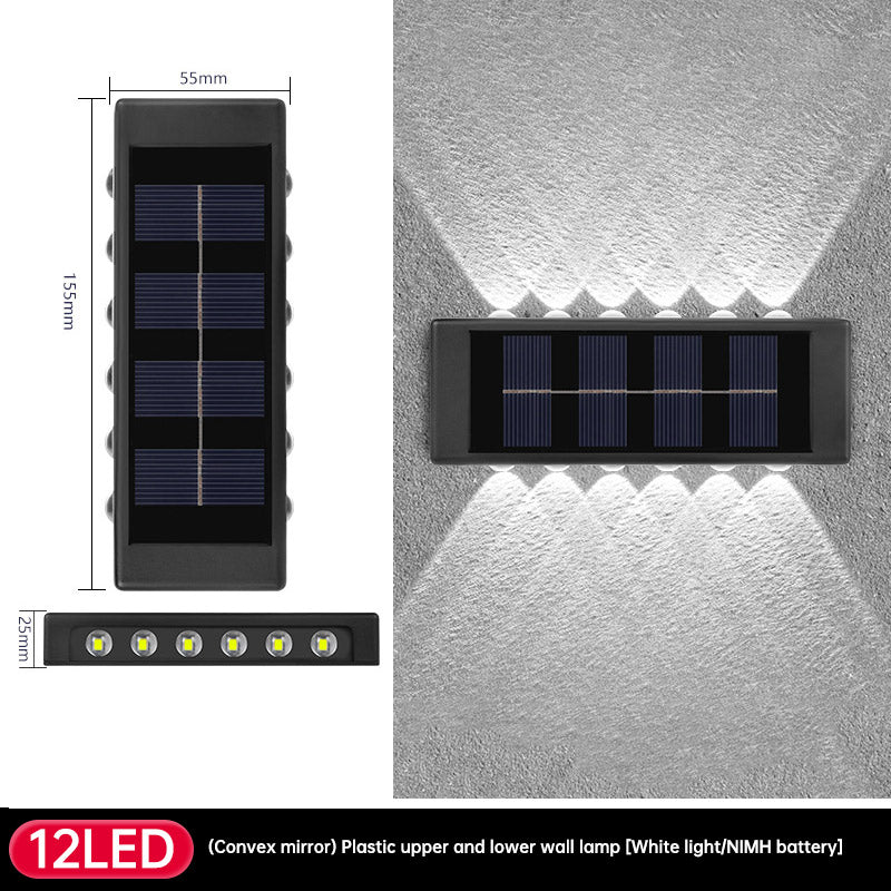 Solar Dual Head Wall Lamp, Outdoor Courtyard Lamp, Waterproof, Outdoor Upper and Lower Emitting Wall Courtyard Lamp eprolo