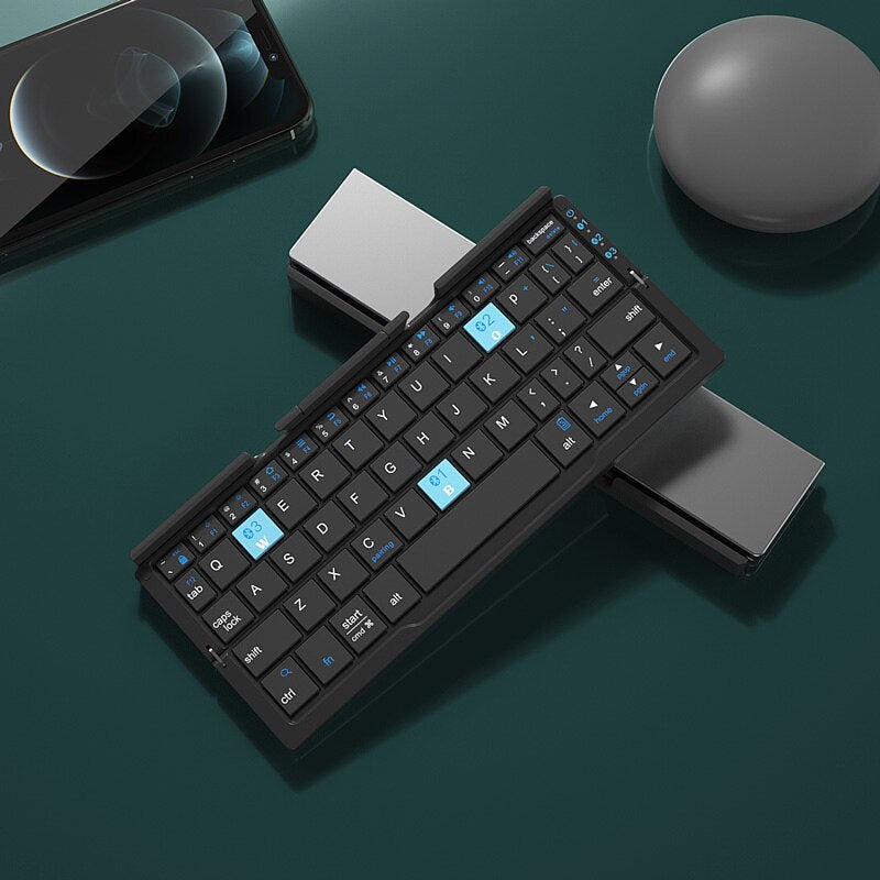 Mini Folding Keyboard Wireless Bluetooth-compatible Keyboard Foldable Keypad For Laptop Windows Android Tablet ipad Phone - 2bazar4