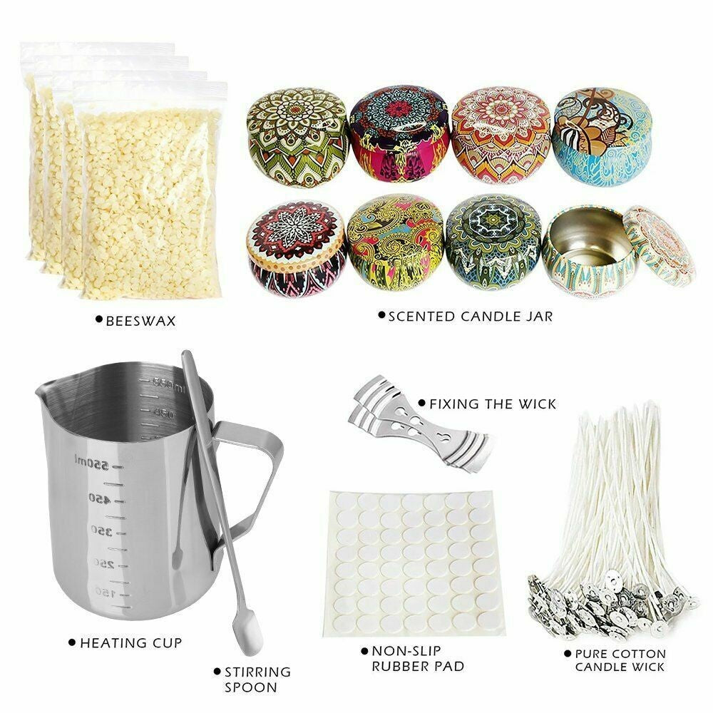 122PCS Candle Making Kit DIY Candles Craft Tool Set Pouring Pot Wicks Wax Gift