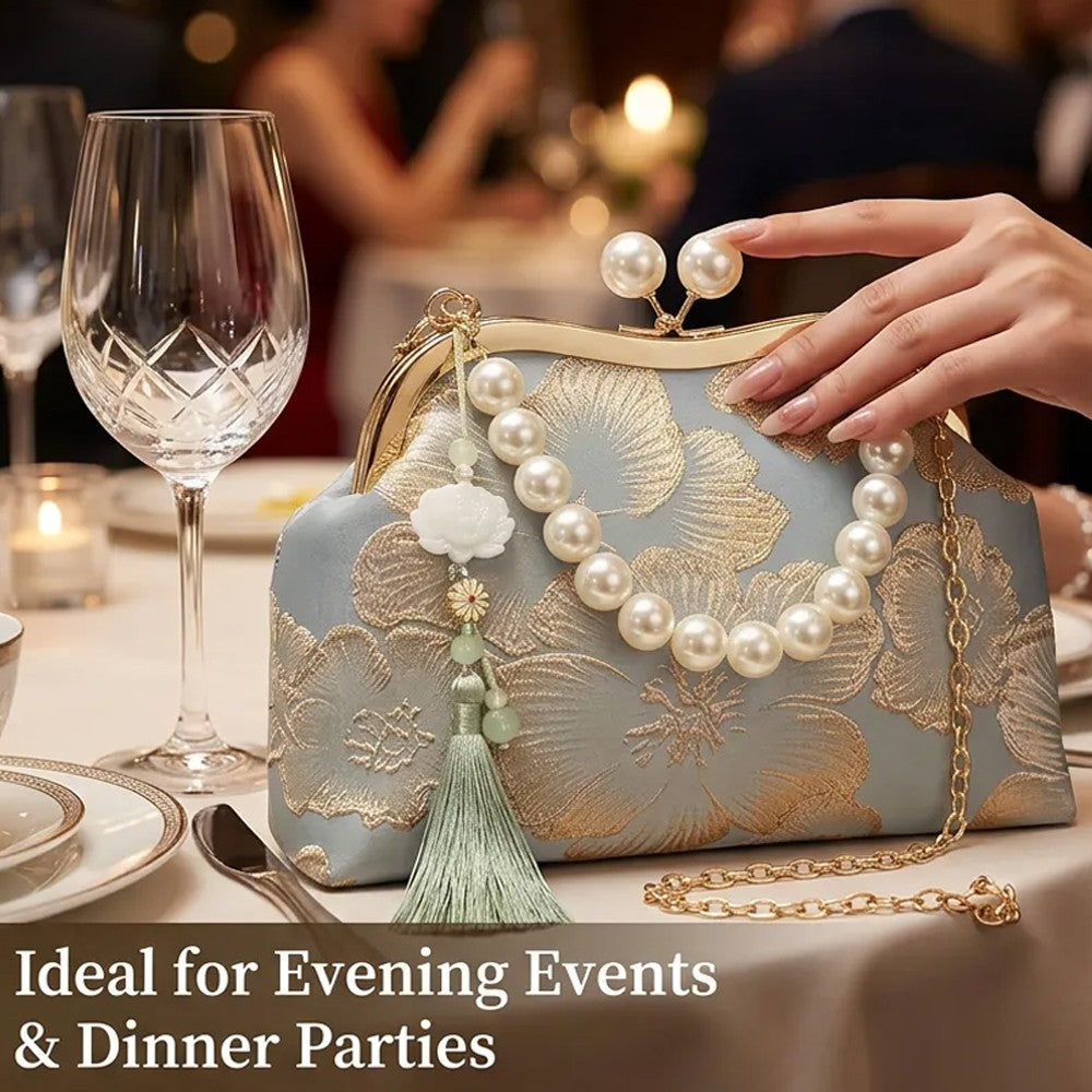 Pearl Embroidered Shoulder Bag Fashion Pearl Crossbody Bags for Woman Handbag