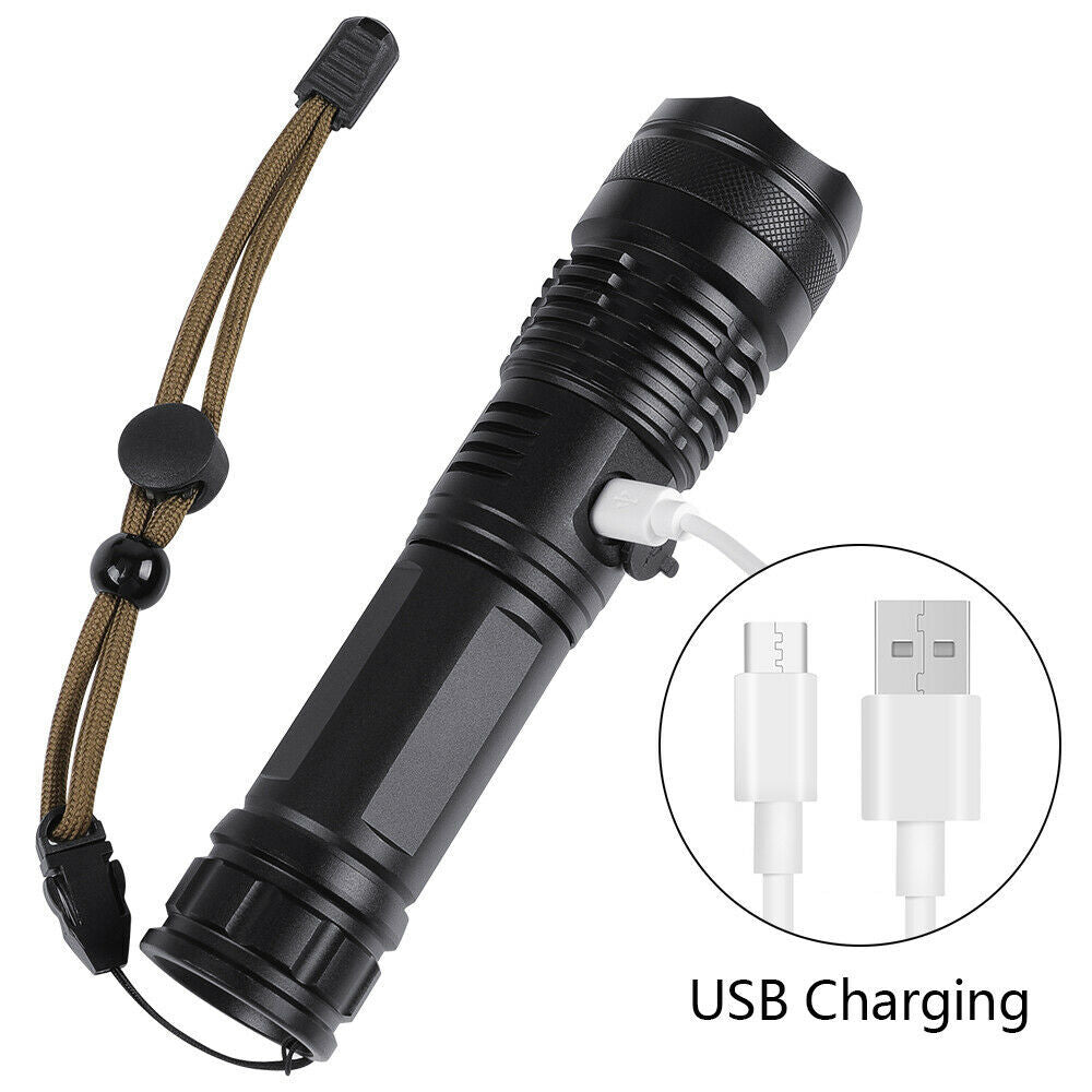 USB Rechargeable LED Flashlight 5-Mode Outdoor Camping Hiking Flashlight(Platform policies vary; relevant qualifications are attached via link, please do not list products without required qualifications)
