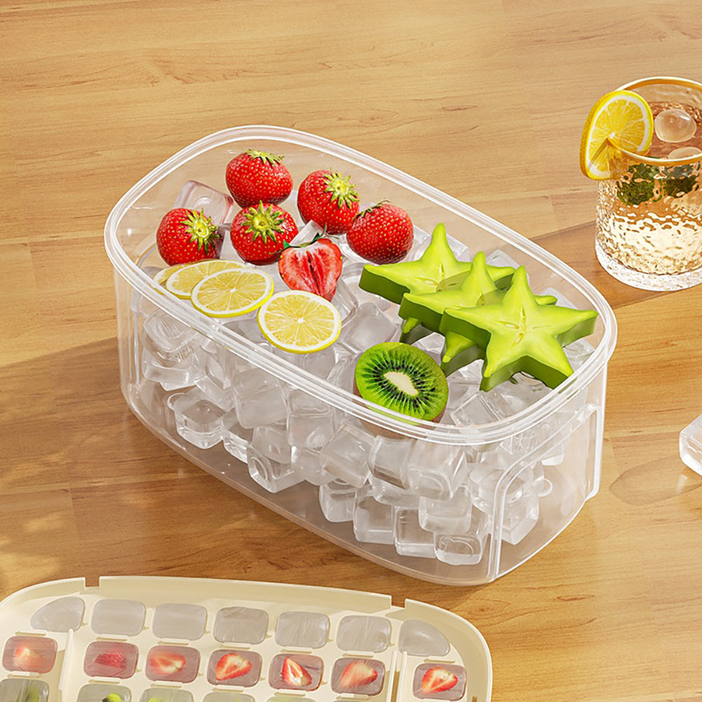 Practical Refrigerator Ice Cubes Tray System Nonslip Base Cocktails Making Tool green