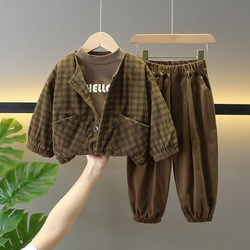 Boys Corduroy 3-Piece Jacket Set Rugged Smart Casual Style - product image 3