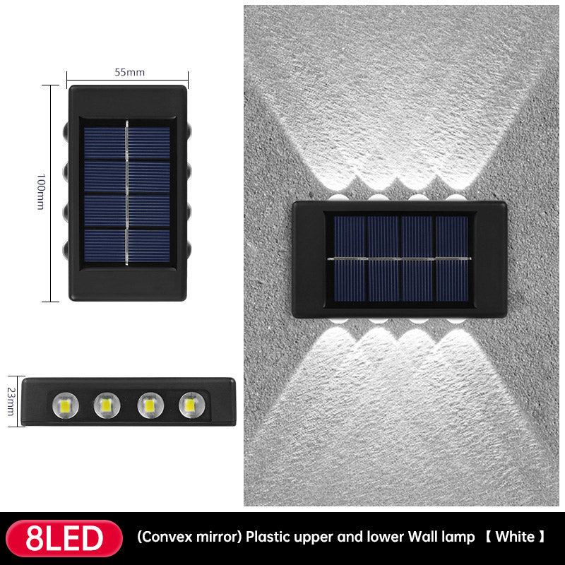 Solar Dual Head Wall Lamp, Outdoor Courtyard Lamp, Waterproof, Outdoor Upper and Lower Emitting Wall Courtyard Lamp eprolo