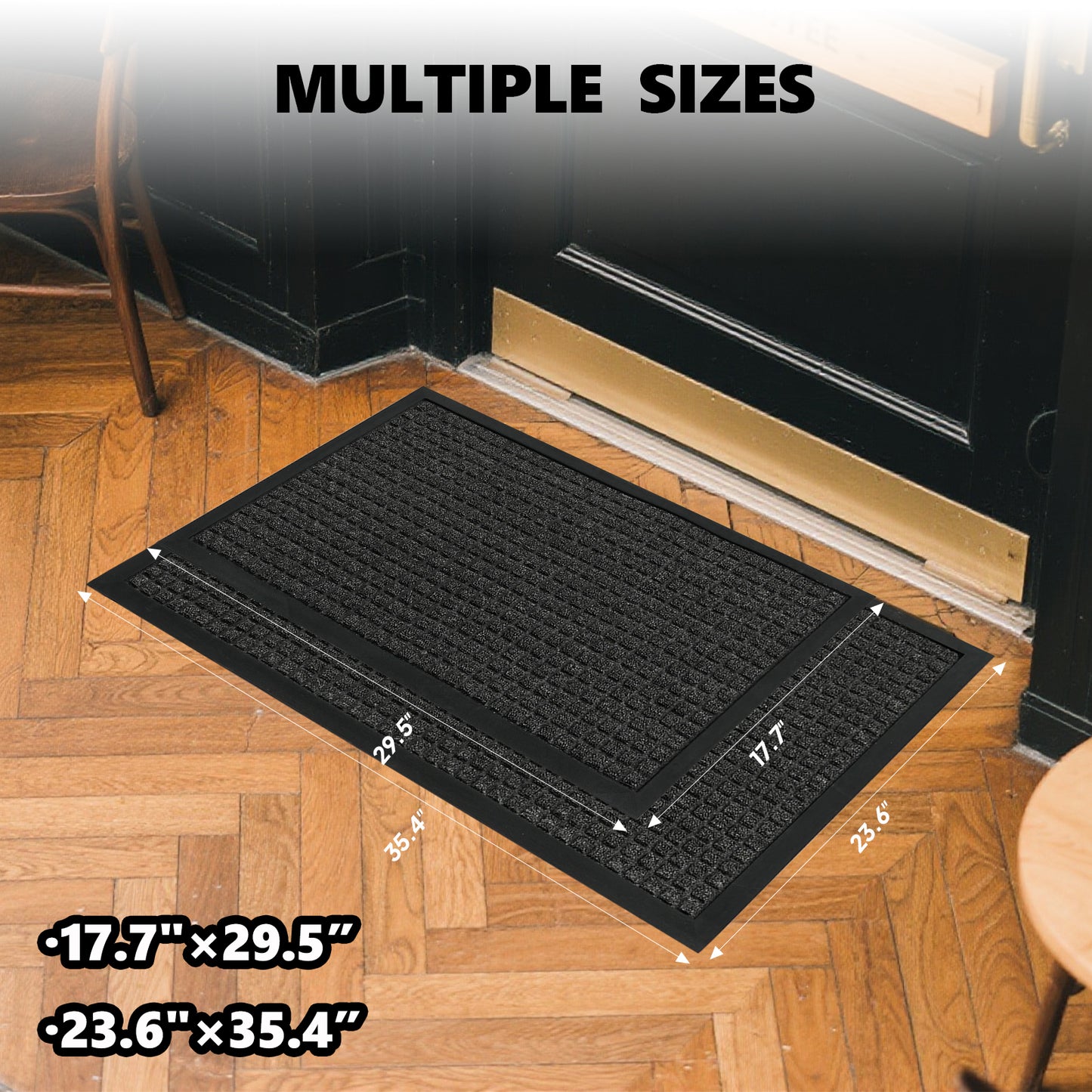 1PC Polypropylene Small Grid Composite Rubber Mat, Gray, 45x75x0.7cm, Kitchen & Home Floor Mat