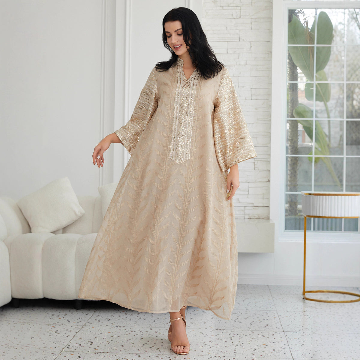 Bead embroidered dress