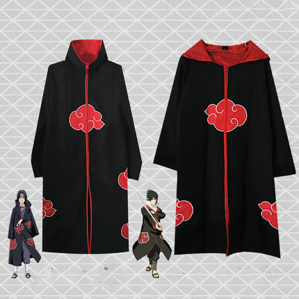 Anime Naruto Cosplay Costume Akatsuki Itachi Uchiha Hawk Uchiha Sasuke Hatake Kakashi Uzumaki Naruto Cosplay Cloak Hooded Cape