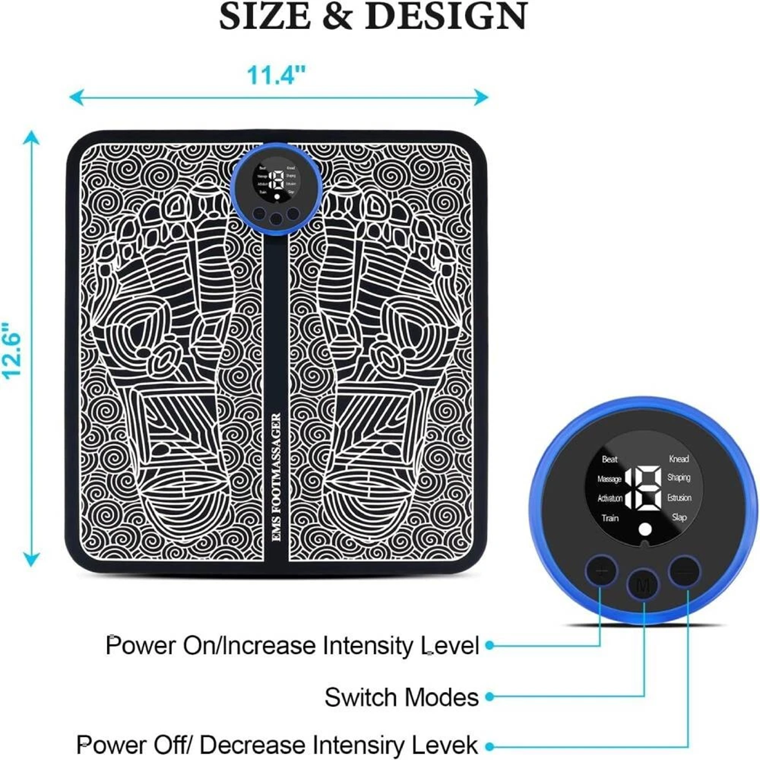 USB Electric Portable Shoulder and neck  Massager+  Foot Massager Pad Blood Circulation Pain Relax Massager Set (US Logistics For USPS/DHL/Fedex/UPS. No designated logistics accepted，TK/TMEU only For self-pickup）