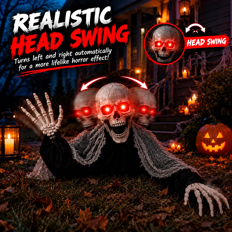 Voice-Activated Halloween Ghost – Moving Hands & Red Eyes