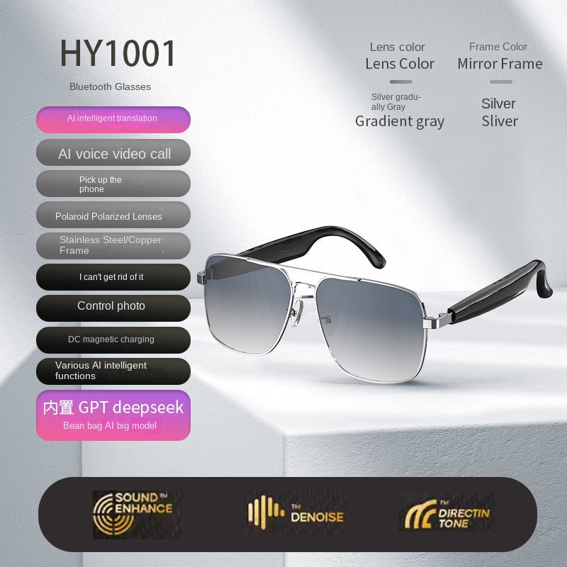 Bluetooth Smart AI Sunglasses Multi functional Real time Translation Headphones Call Listening to Music