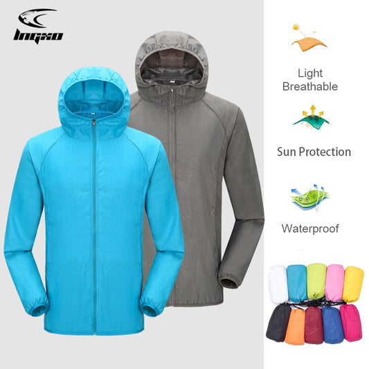 Camping Rain Jacket Men Women Waterproof Sun Protection Clothing Fishing Hunting Clothes Quick Dry Skin Windbreaker With Pocket - 2bazar4