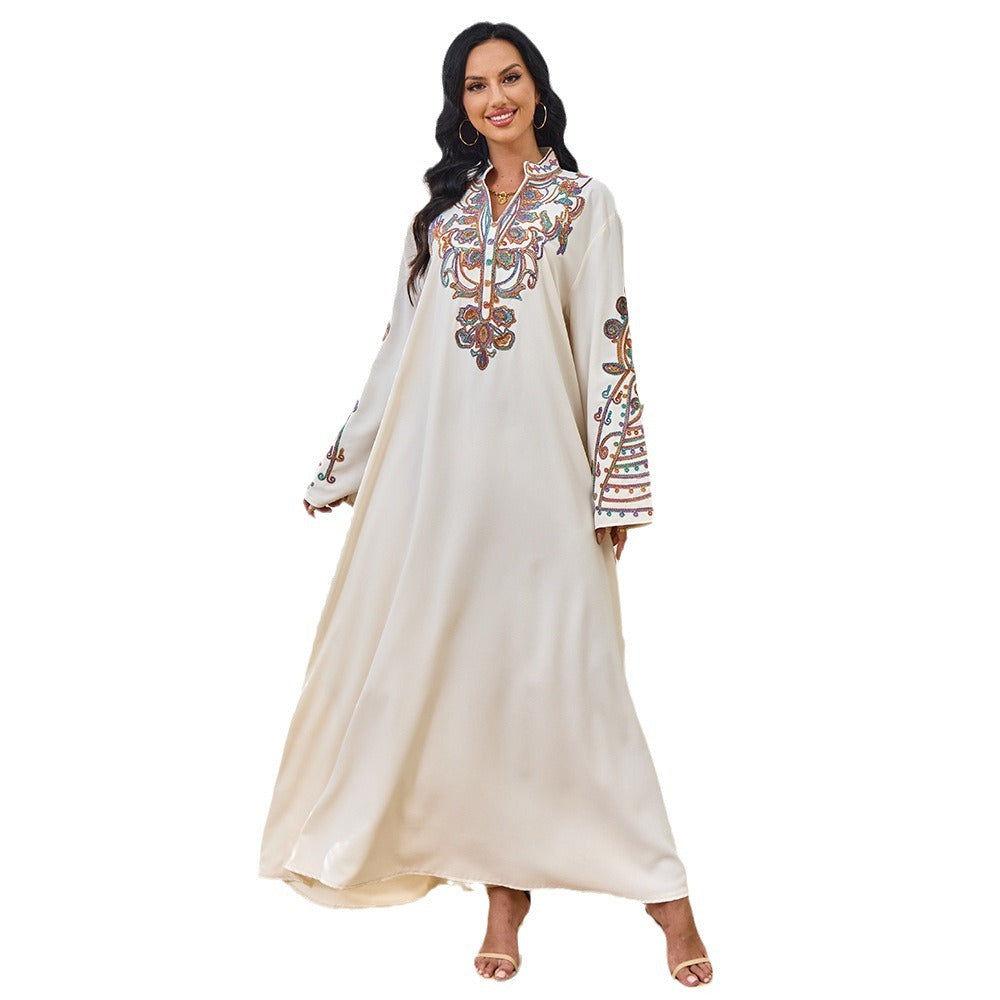 Embroidered long sleeved skirt