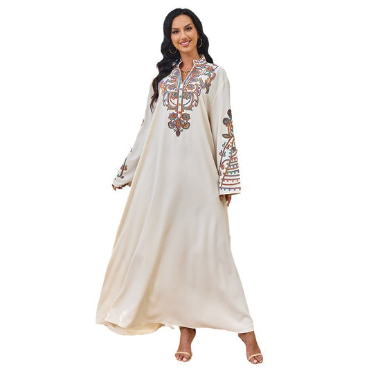 Embroidered long sleeved skirt