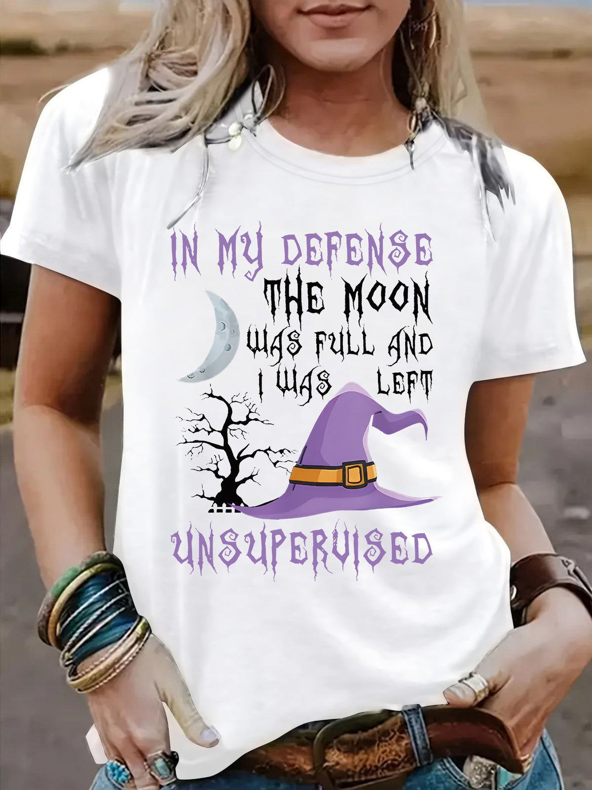 Halloween Witch Pattern Short-Sleeve T-Shirt - product image 7