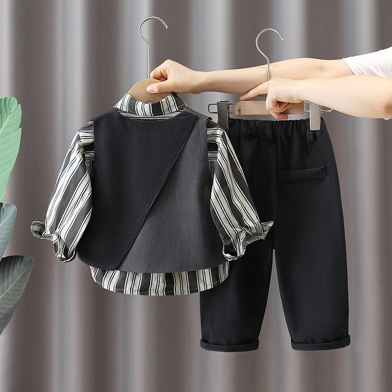 Boys Spring Autumn 3-Piece Suit Set with Vest and Shirt - product image 4