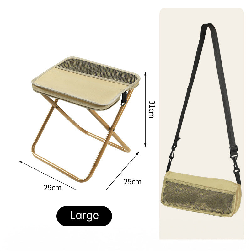 Portable Folding Stool with Steel Frame & Oxford Fabric