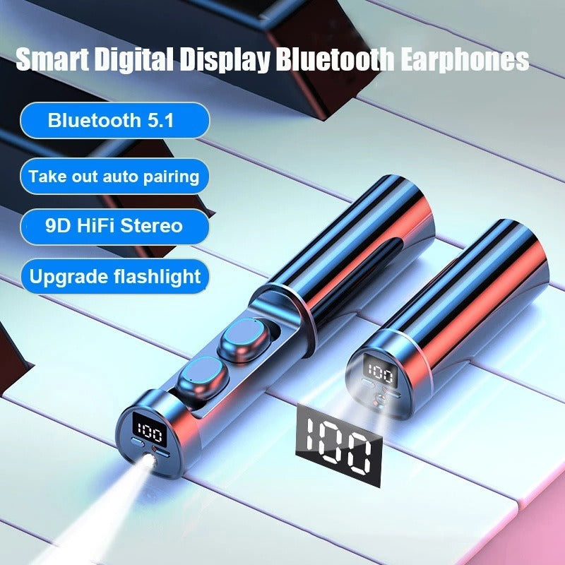 N21 wireless Bluetooth headset pull tube touch LED display binaural inN21 wireless Bluetooth headset pull tube touch LED display binauralTransmission range: 10 metersBluetooth protocol: 5.0Usage: earplug type