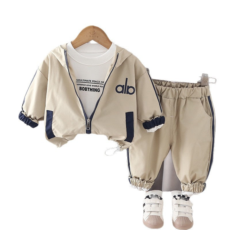 Toddler Embroidered 3-Piece Outfit Set – Jacket & Trousers